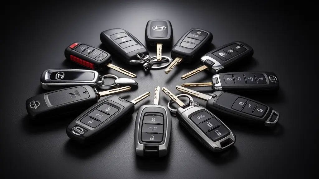 Collection of car keys and fobs